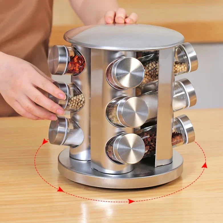 Organizador de Tempero Giratório de Inox
